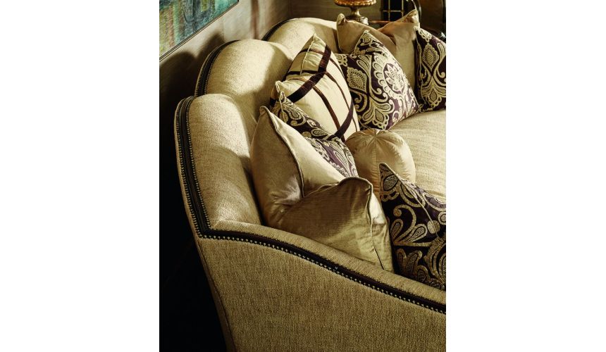 SOFA, COUCH & LOVESEAT Sofa with architectural details and contrasting trim