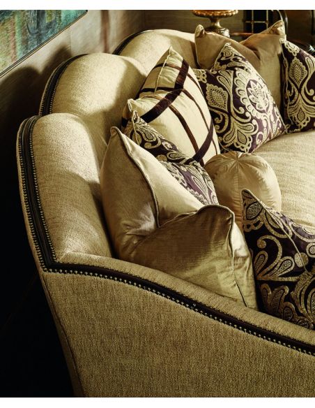 SOFA, COUCH & LOVESEAT Sofa with architectural details and contrasting trim