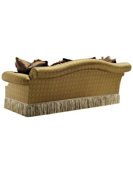 SOFA, COUCH & LOVESEAT Rolled back sofa with a chic fringed skirt