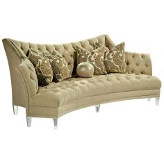 SOFA, COUCH & LOVESEAT Contemporary style sofa covered in a sophisticated oatmeal fabric
