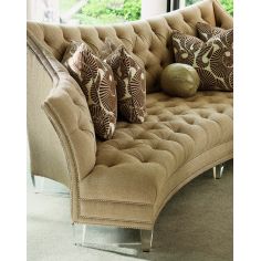 SOFA, COUCH & LOVESEAT Contemporary style sofa covered in a sophisticated oatmeal fabric 2