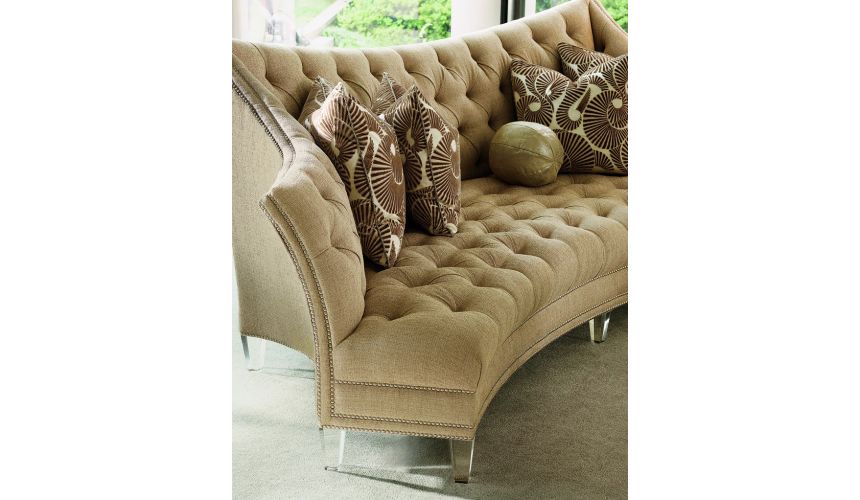 SOFA, COUCH & LOVESEAT Contemporary style sofa covered in a sophisticated oatmeal fabric