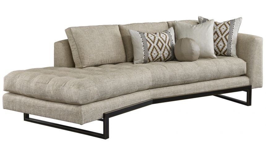 Contemporary sofa with clean lines and exposed frame