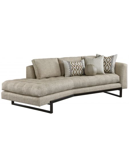 Contemporary sofa with clean lines and exposed frame