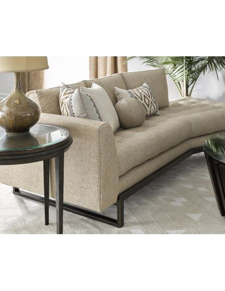 Contemporary sofa with clean lines and exposed frame