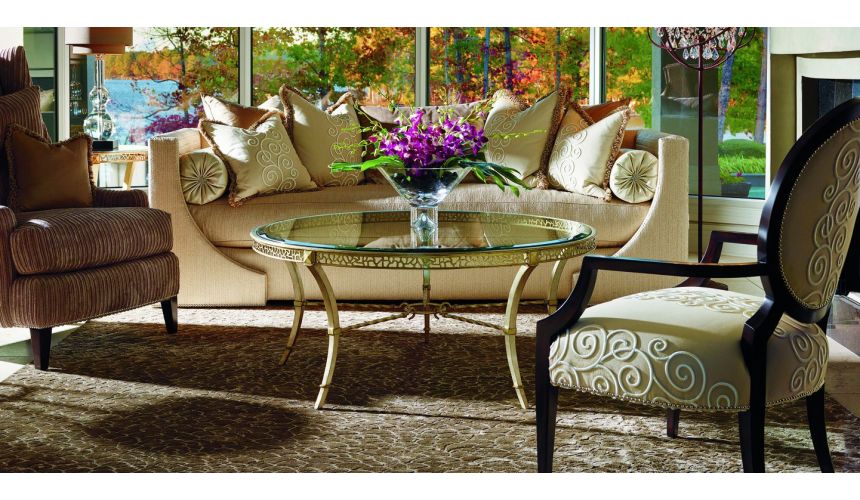 SOFA, COUCH & LOVESEAT Sofa with interesting architectural details and a cool contemporary vibe
