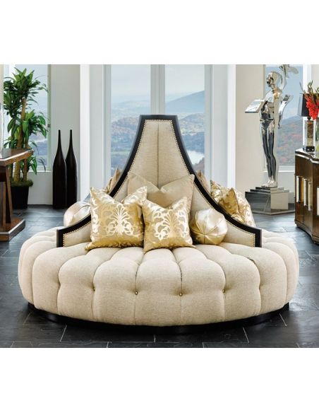 Elegant art deco inspired round sofa