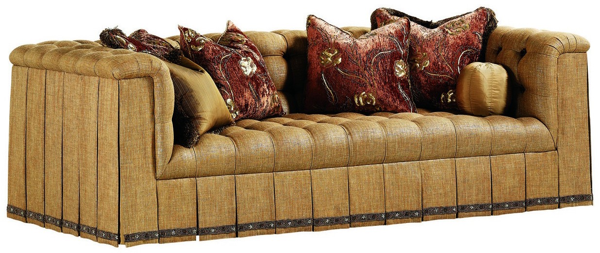 SOFA, COUCH & LOVESEAT Sofa with unique tufted seats and intricate pleats