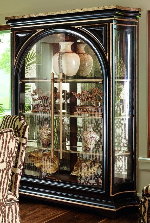beautiful glass front display cabinet with stunning wood detail