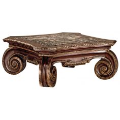 Coffee Tables Hand carved cocktail table with scrolled legs