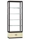 Breakfronts & China Cabinets Display case with glass shelves and inlay detail on the drawer
