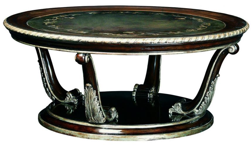 Round and Oval Coffee tables Round cocktail table with decorative metal work