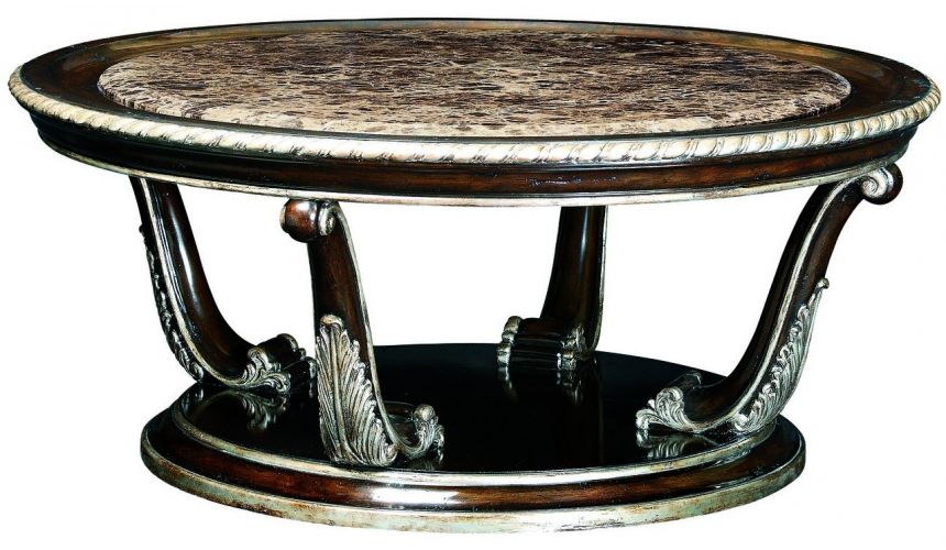 Round and Oval Coffee tables Round cocktail table with decorative metal work