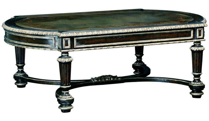 Round and Oval Coffee tables Cocktail table with beautiful metal work detail