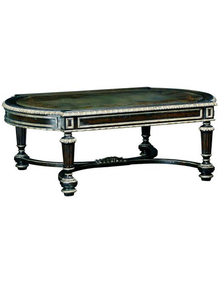 Round and Oval Coffee tables Cocktail table with beautiful metal work detail