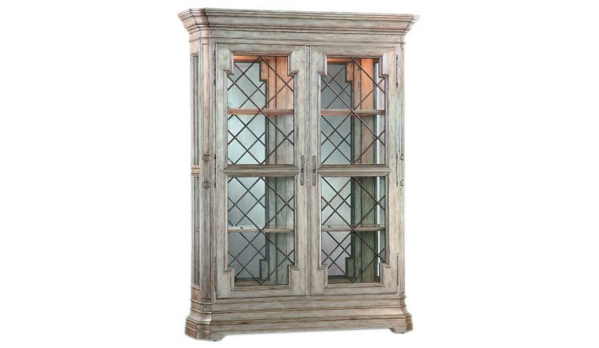 Breakfronts & China Cabinets Double door armoire with rustic charm