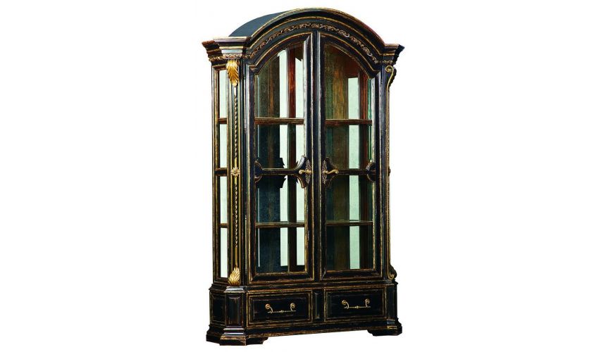 Display Cabinets and Armories Diplay case with double glass doors and metal work detail