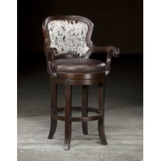 Upscale Bar Furniture Luxury Leather Furniture, Swivel Bar Chair With Hair Hide