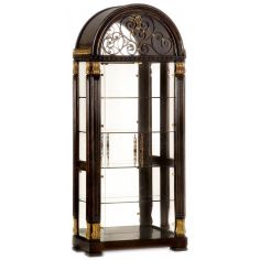 Breakfronts & China Cabinets Glass china cabinet with scrolling metal work