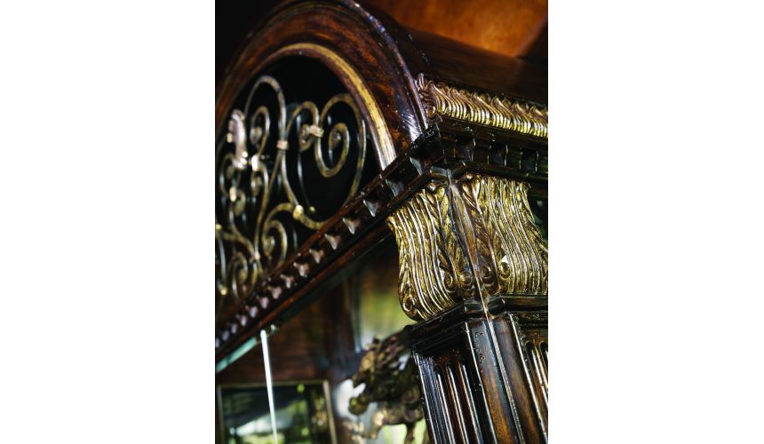 Breakfronts & China Cabinets Glass china cabinet with scrolling metal work