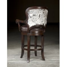 Upscale Bar Furniture Luxury Leather Furniture, Swivel Bar Chair With Hair Hide 2