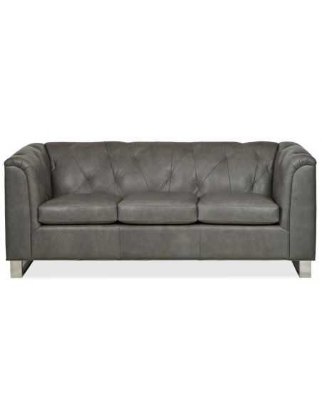 Dove grey leather sofa