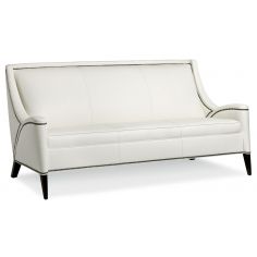 Contemporary ivory leather sofa