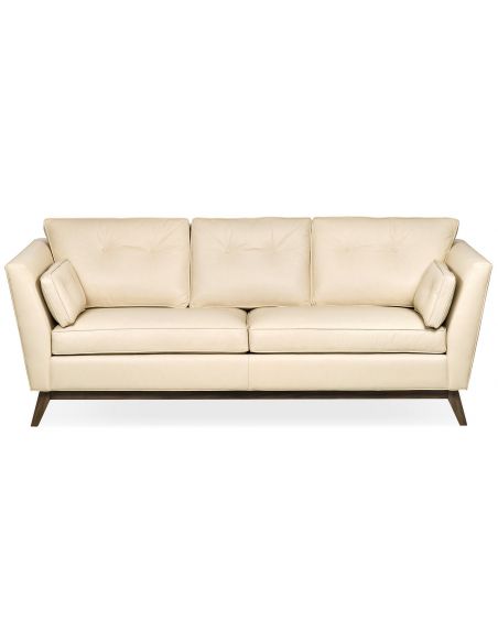 Ivory leather contemporary sofa