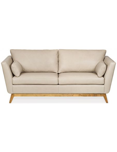 Gray leather contemporary sofa