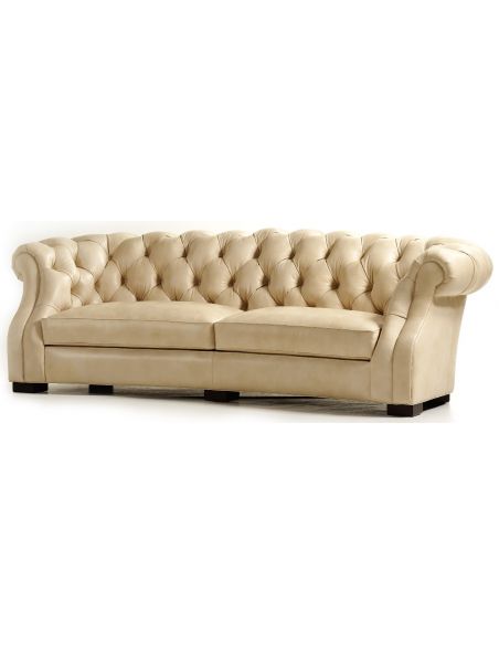 Tufted cream sofa