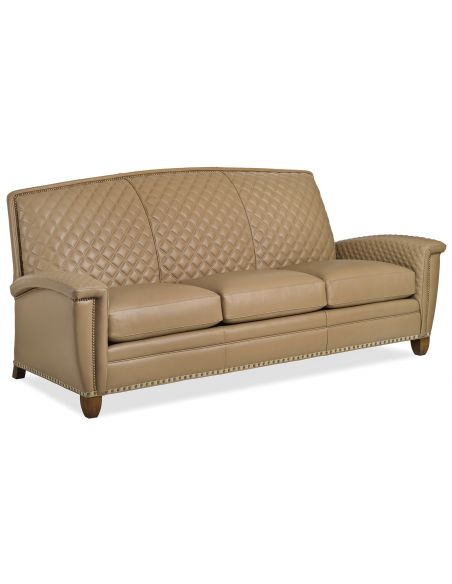 Contemporary quilted leather sofa