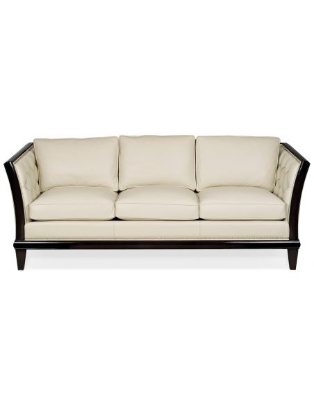 Modern ivory leather sofa