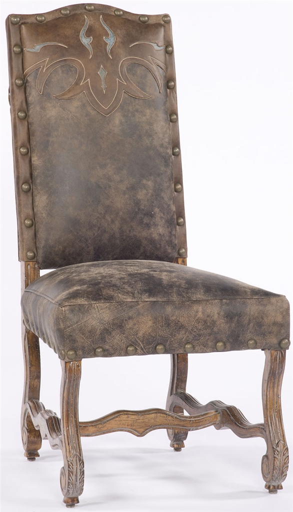 Western Furniture Leather nail head trim Chair
