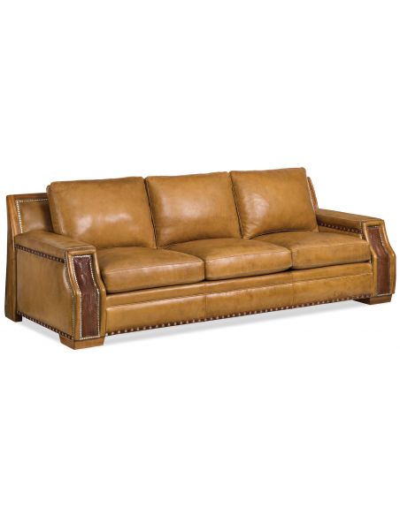 Rugged leather sofa