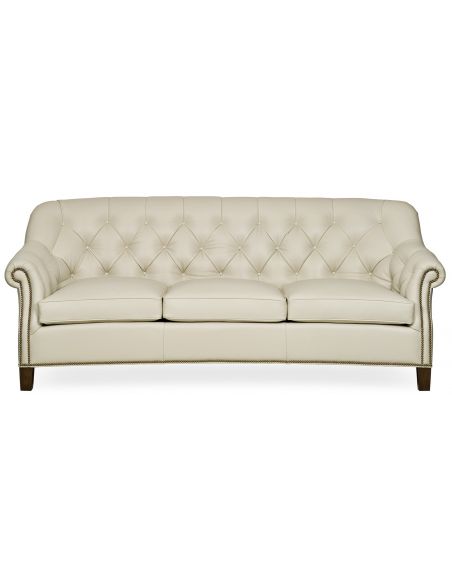 Elegant porcelain white leather sofa