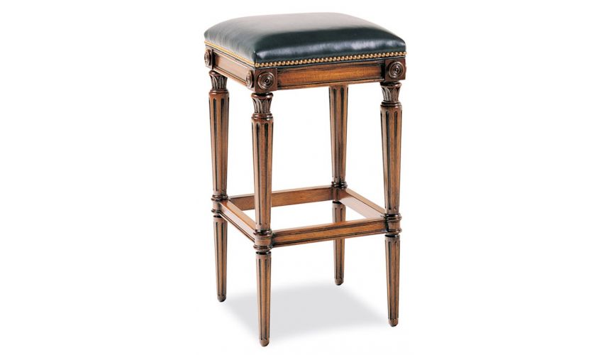 BAR AND COUNTER STOOLS Black leather bar stool