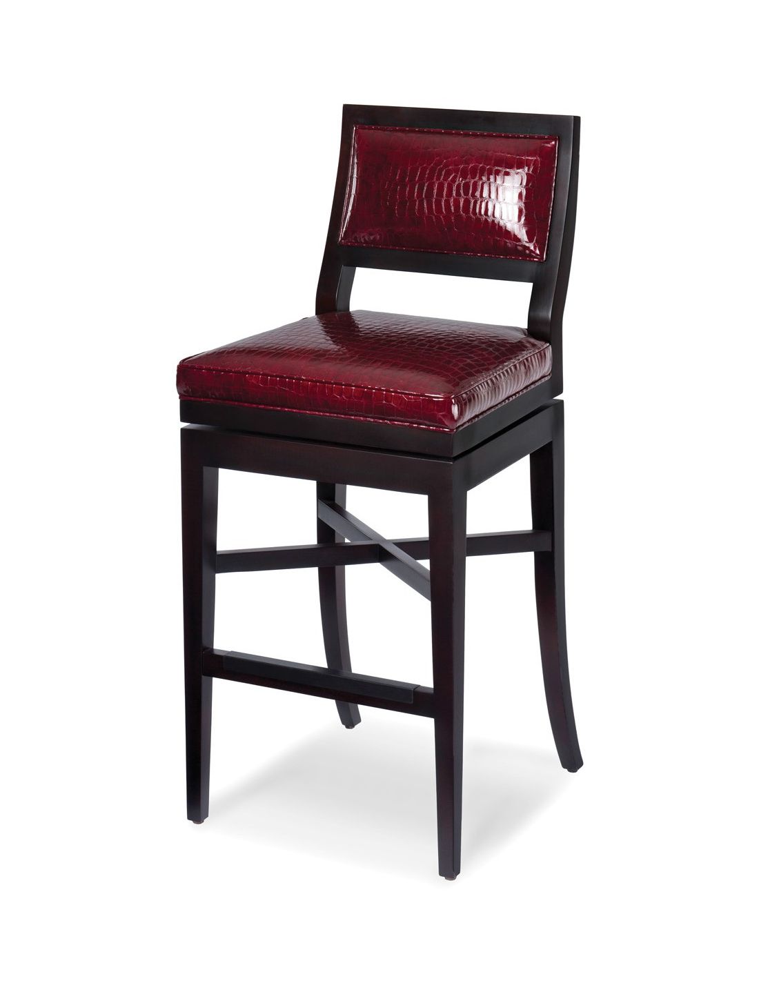 Red Patent Leather Bar Stools, Chesterfield Style Leather Bar Stool