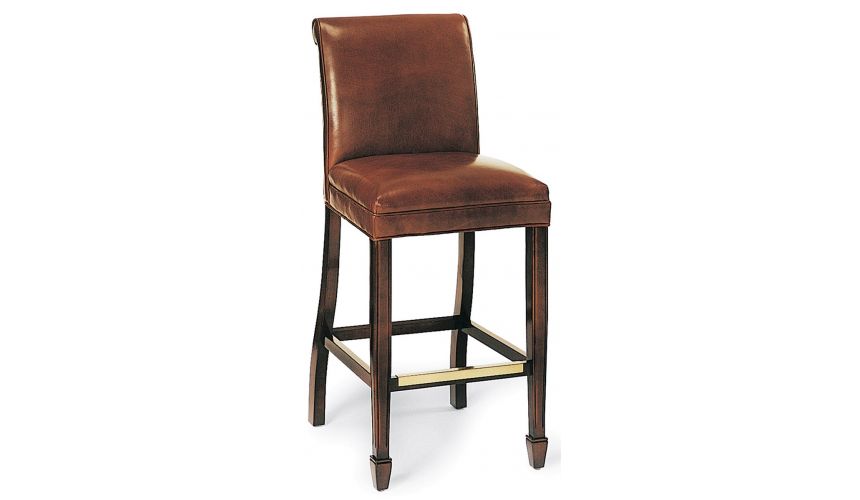 BAR AND COUNTER STOOLS Chocolate leather bar stool