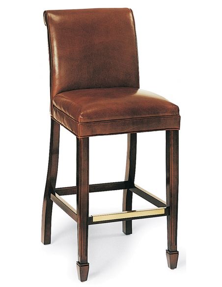 Chocolate leather bar stool