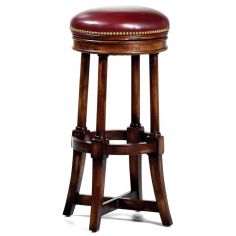 BAR AND COUNTER STOOLS Unique red leather round bar stool