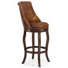 Unique Counter & Bar Stools Sleek modern brown leather bar stool