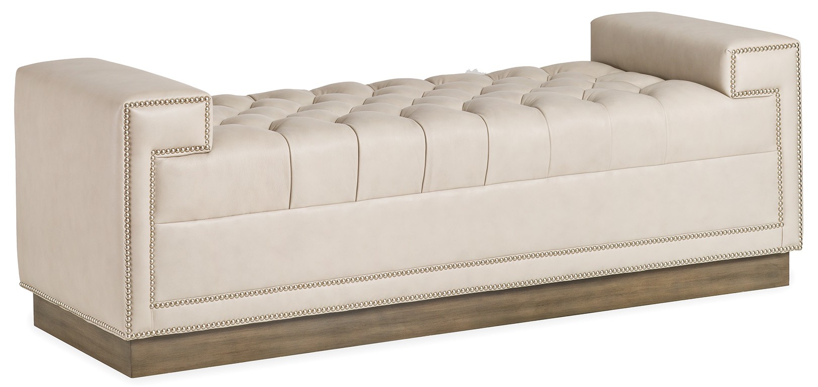 SETTEES, CHAISE, BENCHES Modern platinum leather bench