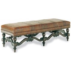 SETTEES, CHAISE, BENCHES Embossed leather bench