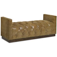 SETTEES, CHAISE, BENCHES Tufted leather bench