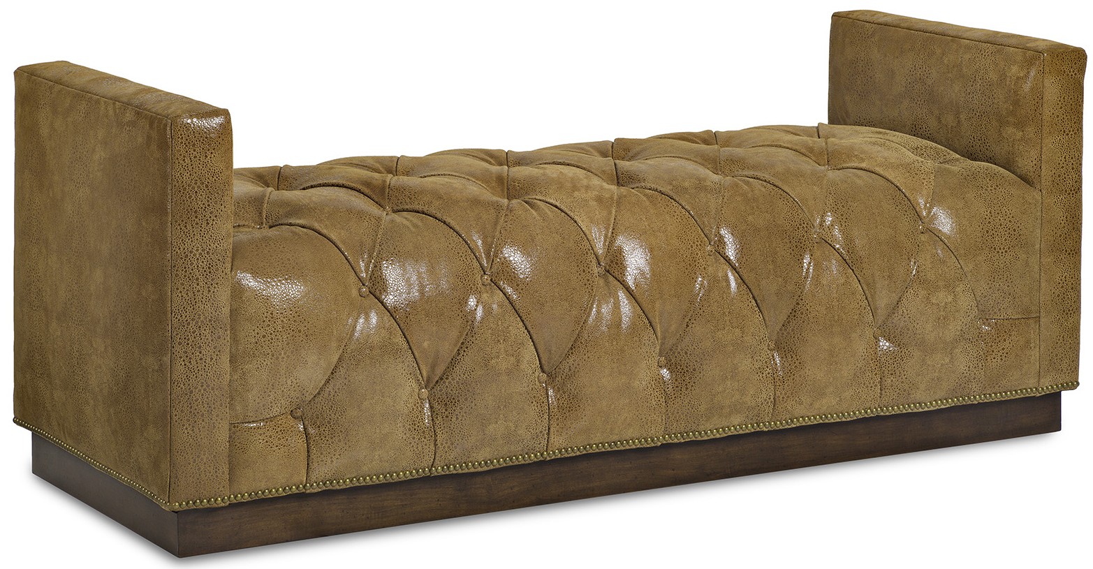 SETTEES, CHAISE, BENCHES Tufted leather bench