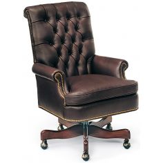 Office Chairs Chocolate leather swivel office chair
