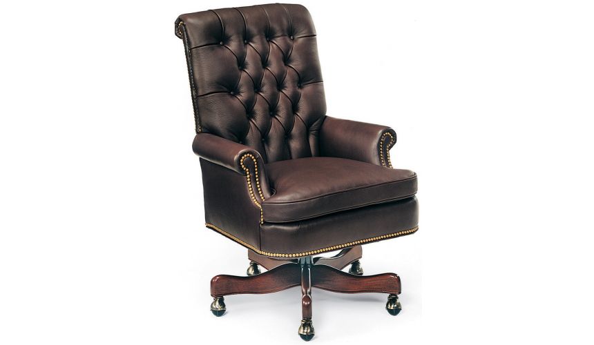 Office Chairs Chocolate leather swivel office chair