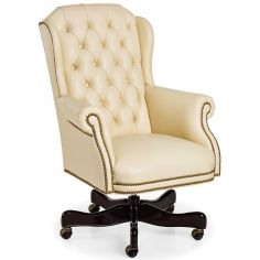 Office Chairs Ivory leather office chair