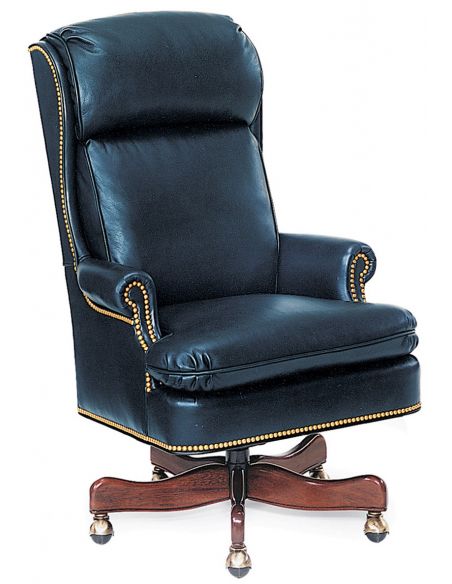 Leather wing backed office chair