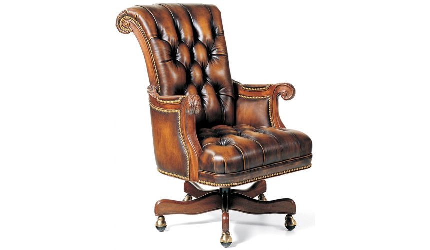 Classic Leather Office Chair, Fancy Office Desk Chairs